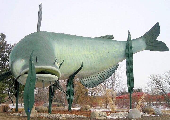 The Mud Cat statue in Dunnville, Ontario, dentist serving Dunnville